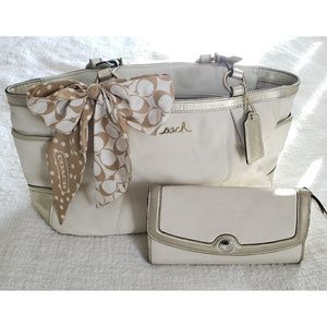 Coach bag with matching wallet